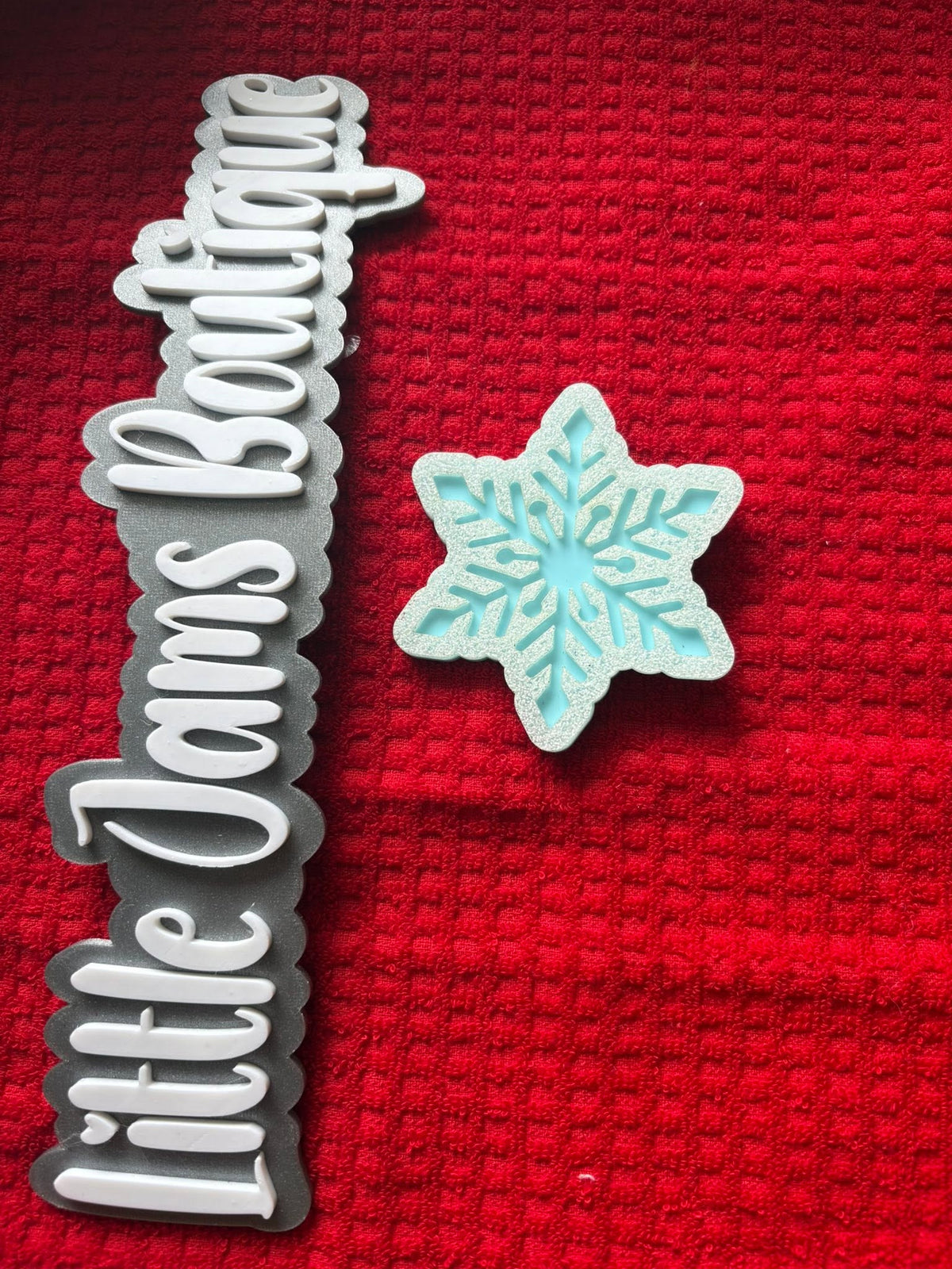 Blue Snow Flake Bow Clip - PREORDER