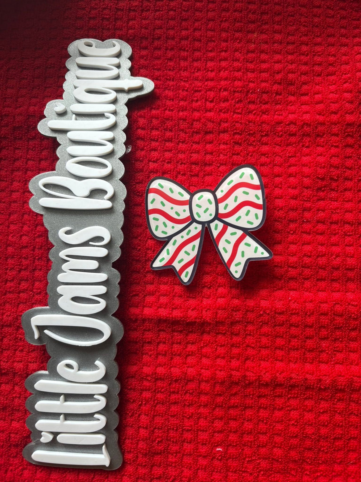 Christmas Cake Bow Clip - PREORDER