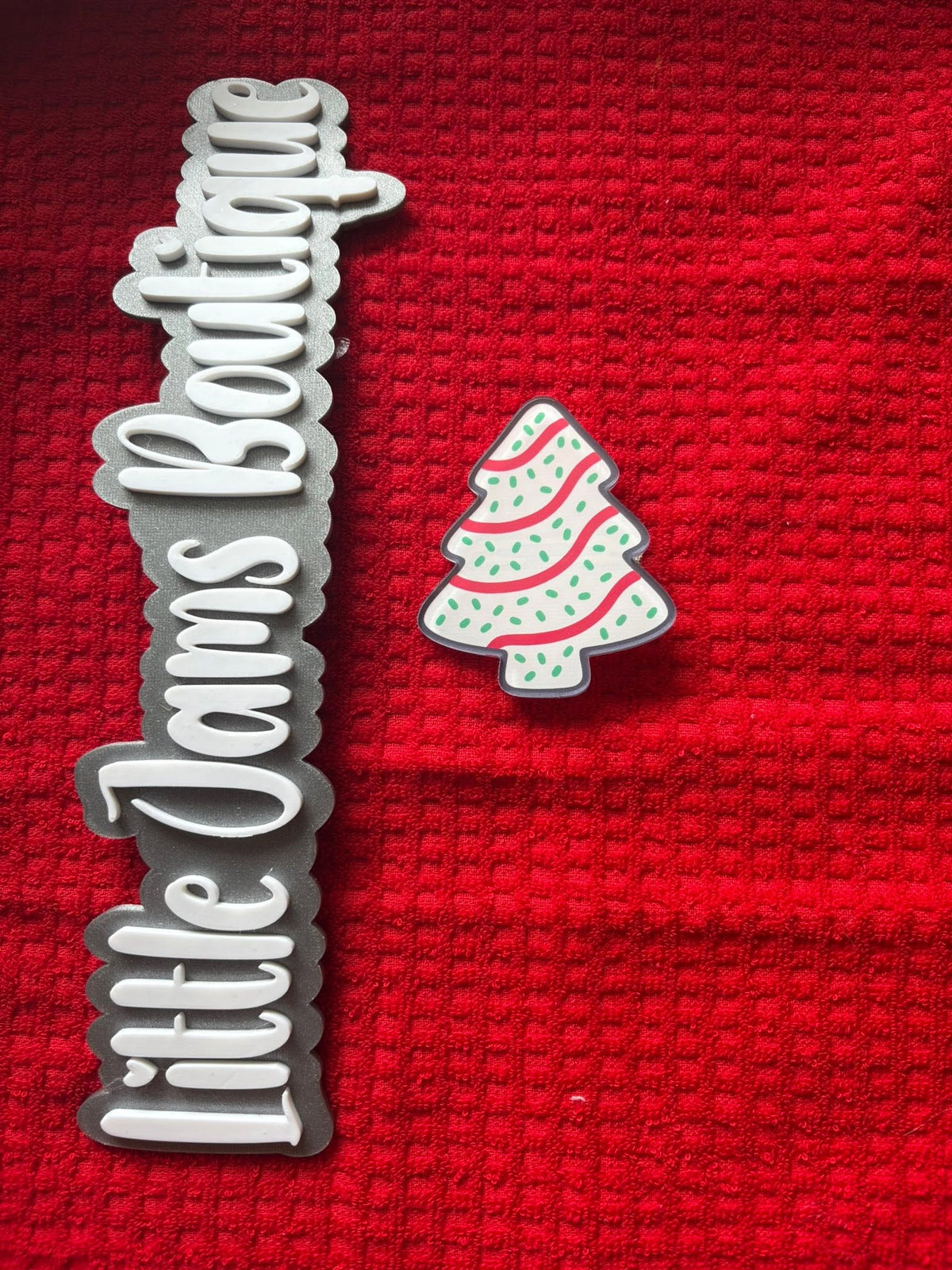 Christmas Cake Tree Bow Clip - PREORDER