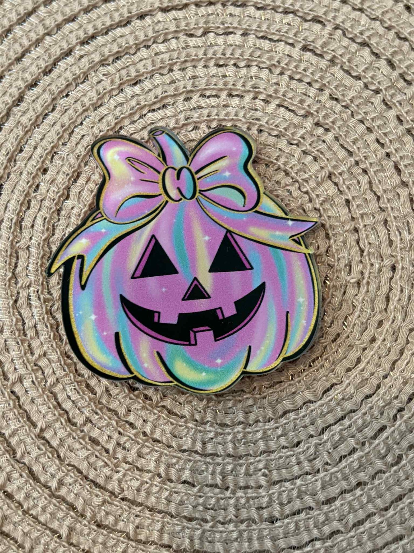Pastel Pumpkin Bow Clip