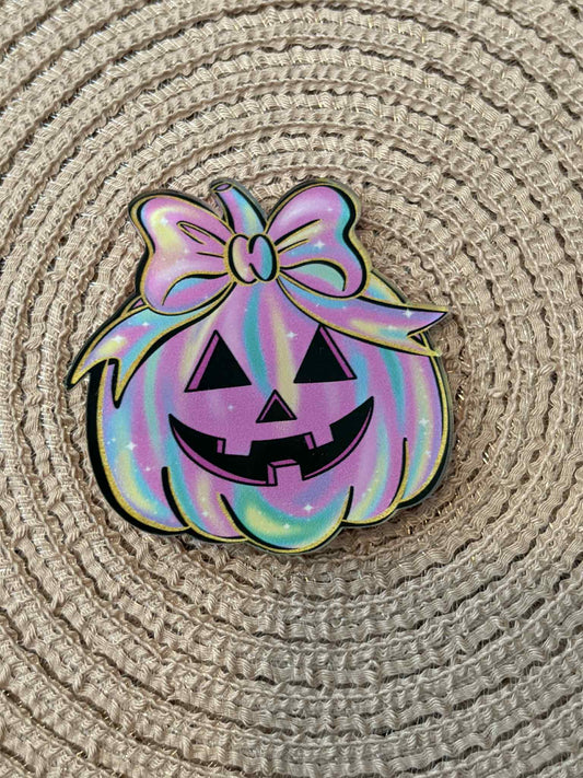 Pastel Pumpkin Bow Clip