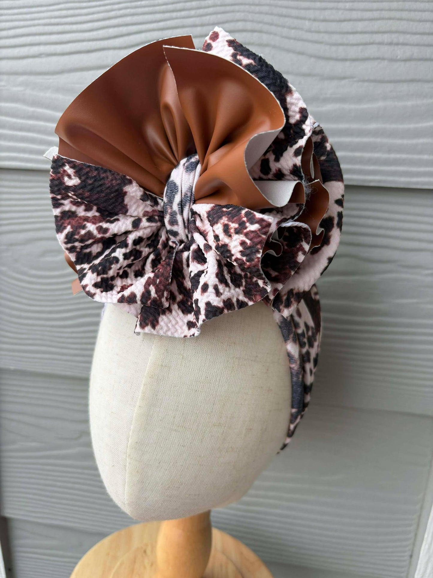 Brown Cowhide with Brown Pleather Scrap Wrap/ Scrap piggies