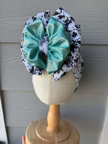 Black Cowhide with Jade Shimmer Scrap Wrap/ Scrap piggies