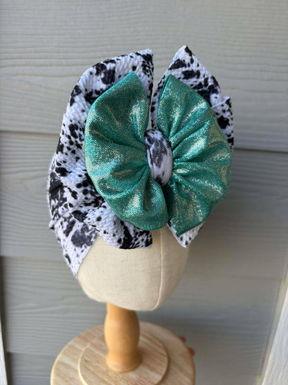 Black Cowhide with Jade Shimmer Scrap Wrap/ Scrap piggies