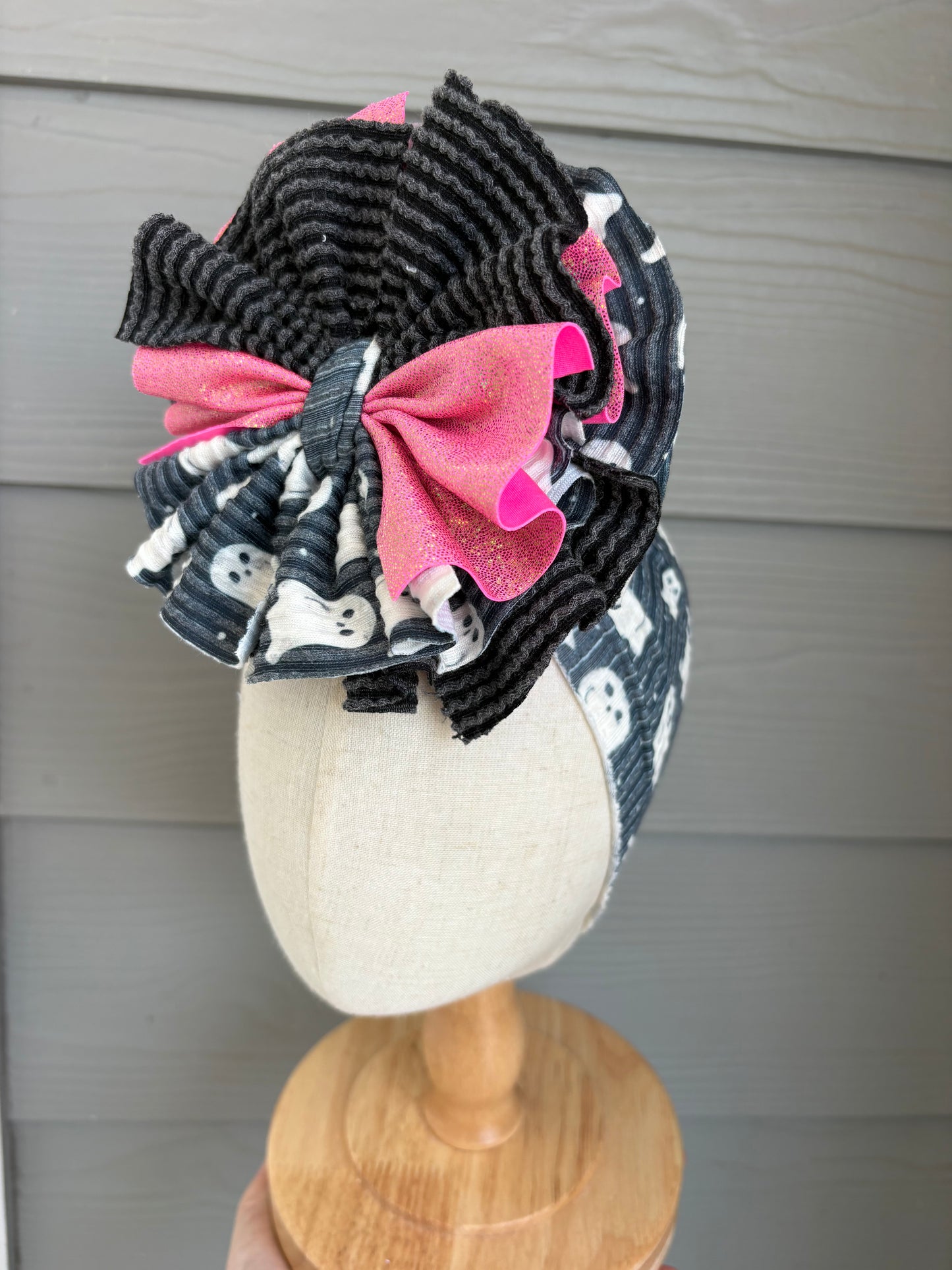 Ghost Mixed with Pink Shimmer and Black Ribbed
