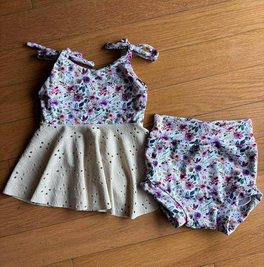 Plum Blossoms Peplum Set