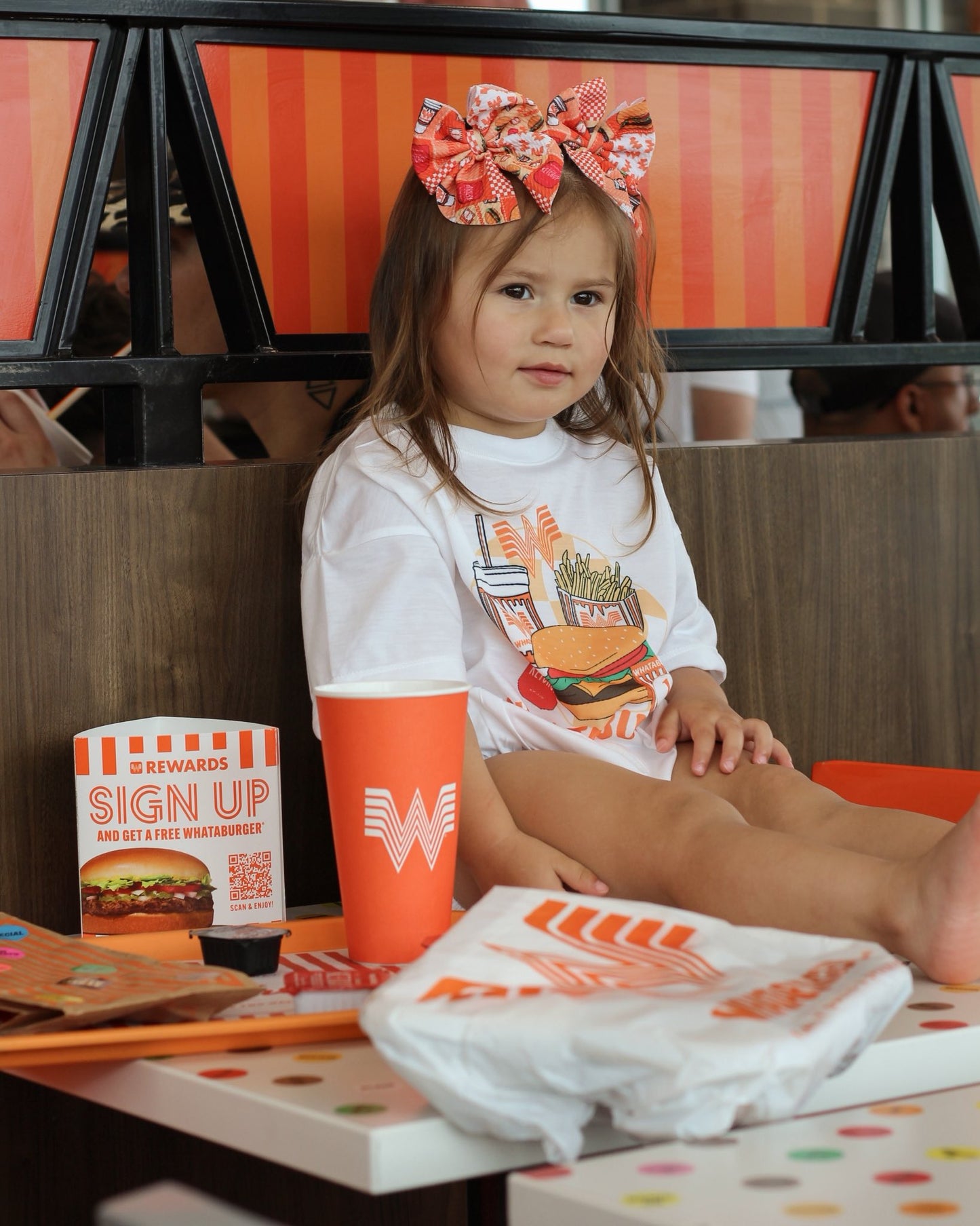 Whataburger Romper/T-Shirt with Matching Bow