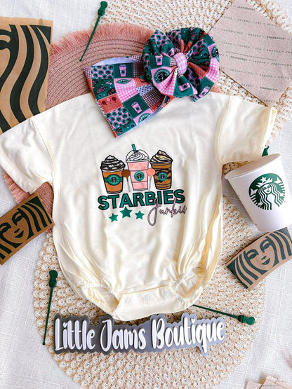 Starbucks Romper/T-Shirt with Matching Bow
