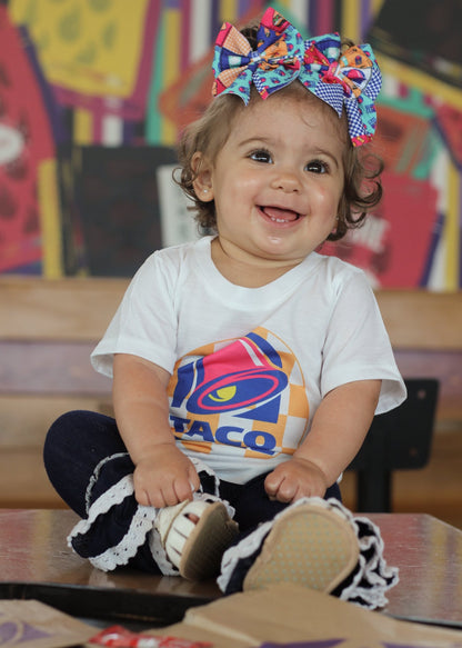 Tacobell Romper/T-Shirt with Matching Bow