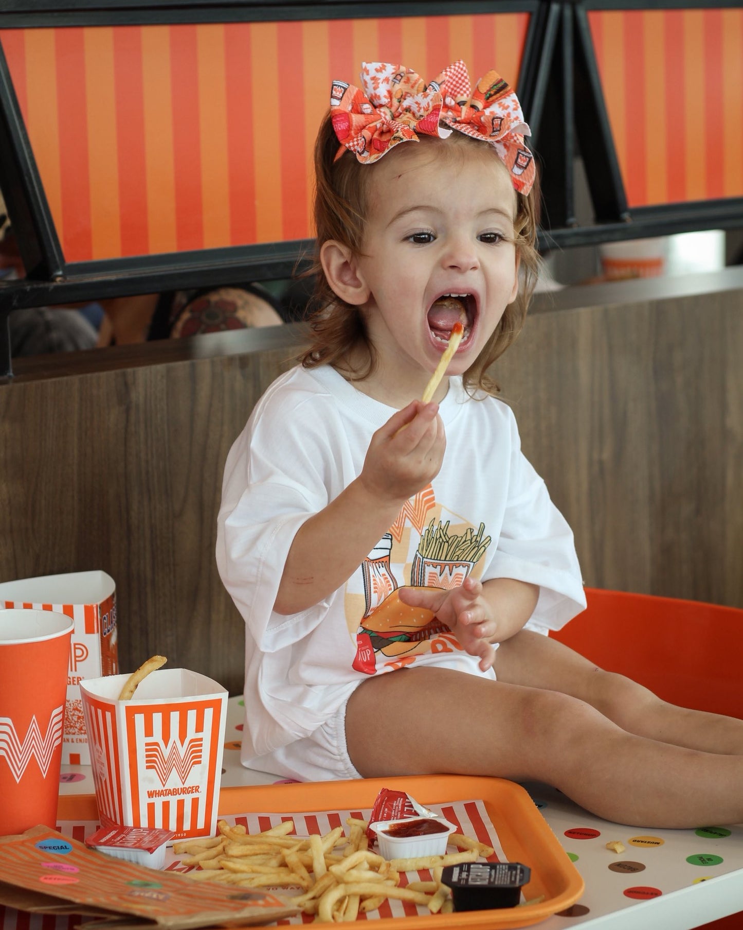 Whataburger Romper/T-Shirt with Matching Bow
