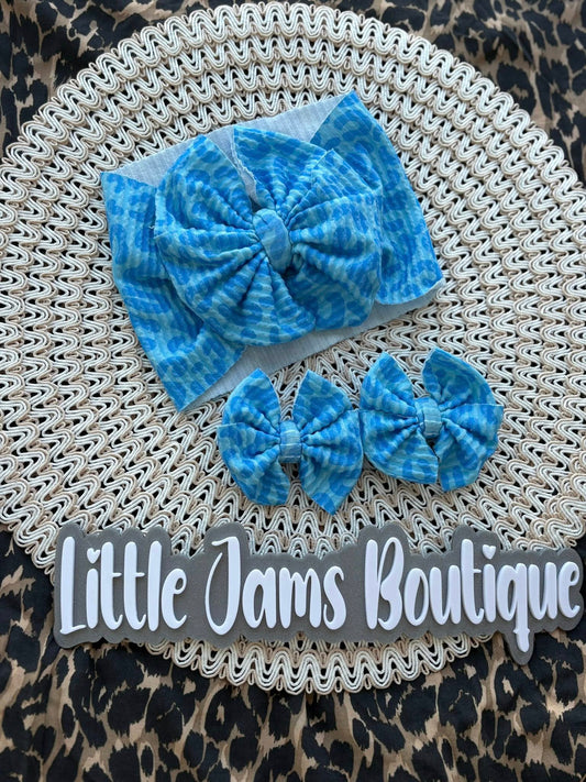 Light Blue Ribbed Leopard
