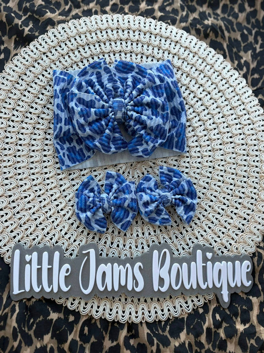 Royal Blue Ribbed Leopard