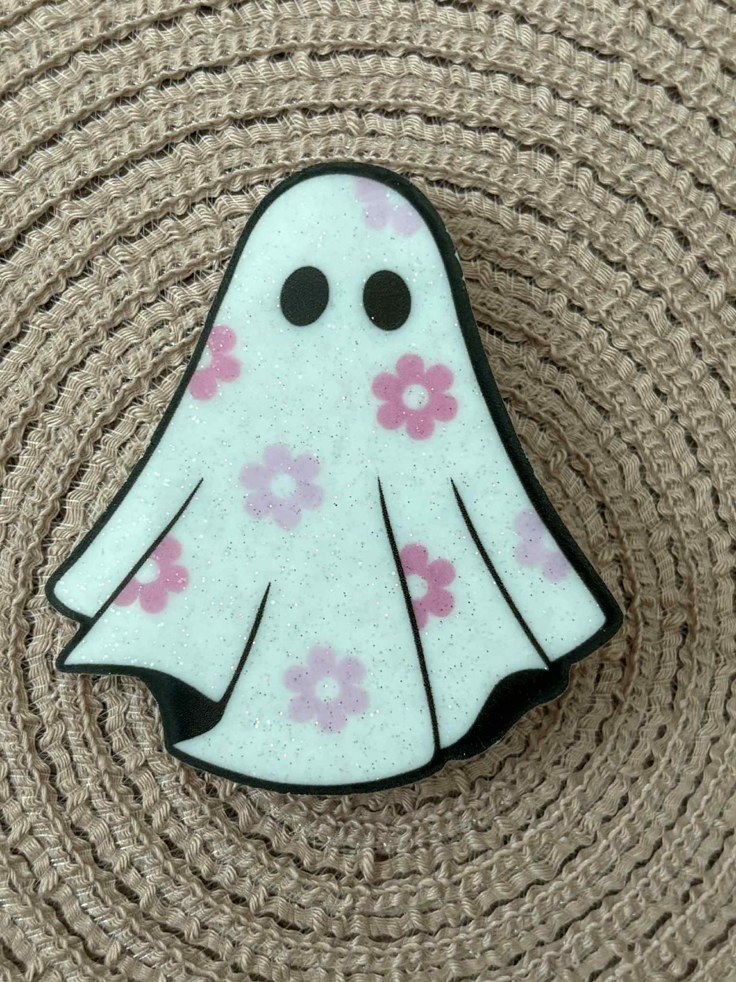 Floral Ghost Bow Clip