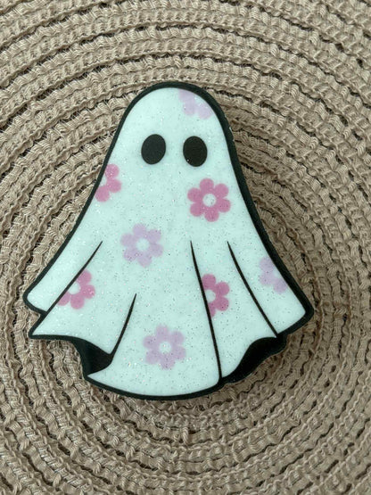 Floral Ghost Bow Clip