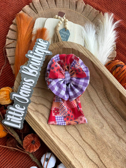 Fall Patchwork Mixed with Purple Plaid