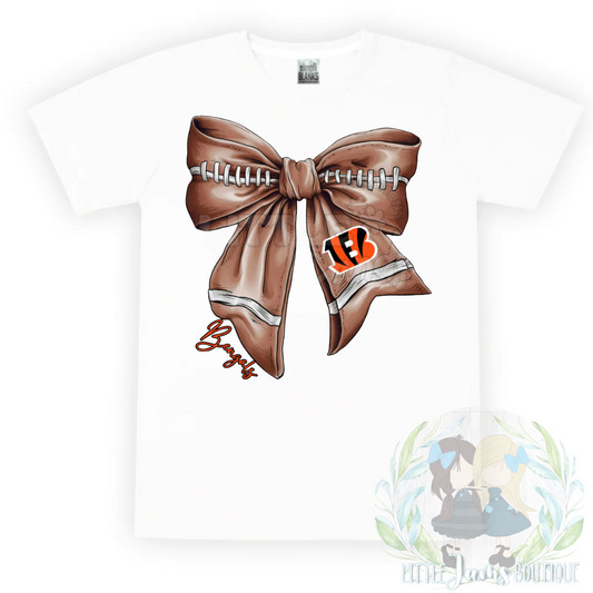 Bengals Romper/T-Shirt with Matching Bow