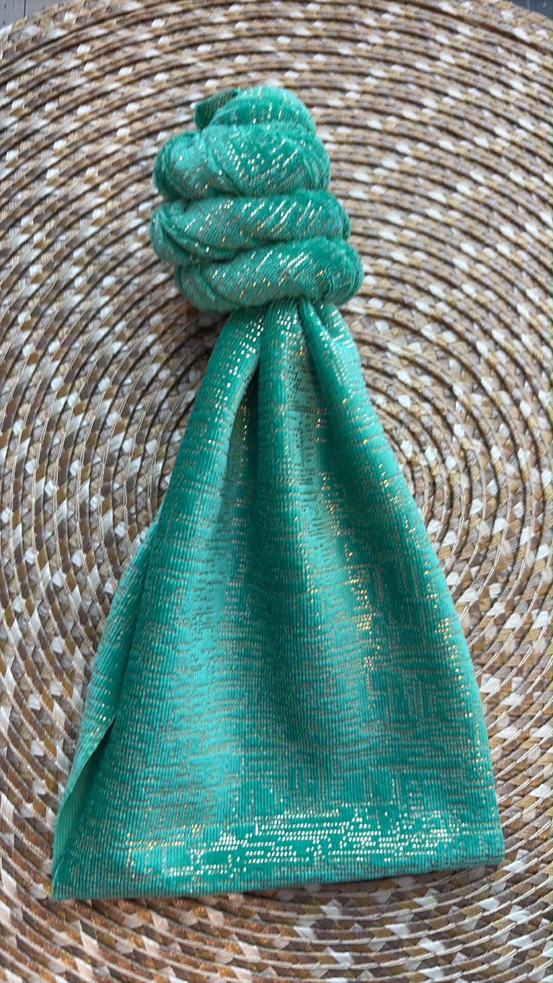 Gold & Mint Velvet Topknot