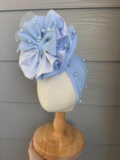 Baby Blue and Silver Shimmer Mixed with Baby Blue Pearl Mesh