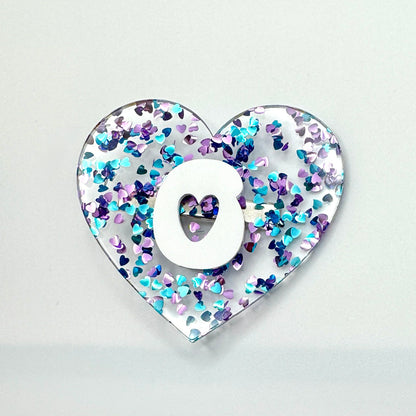 Valentines Initial Heart Clip