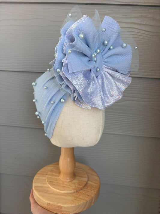 Baby Blue and Silver Shimmer Mixed with Baby Blue Pearl Mesh