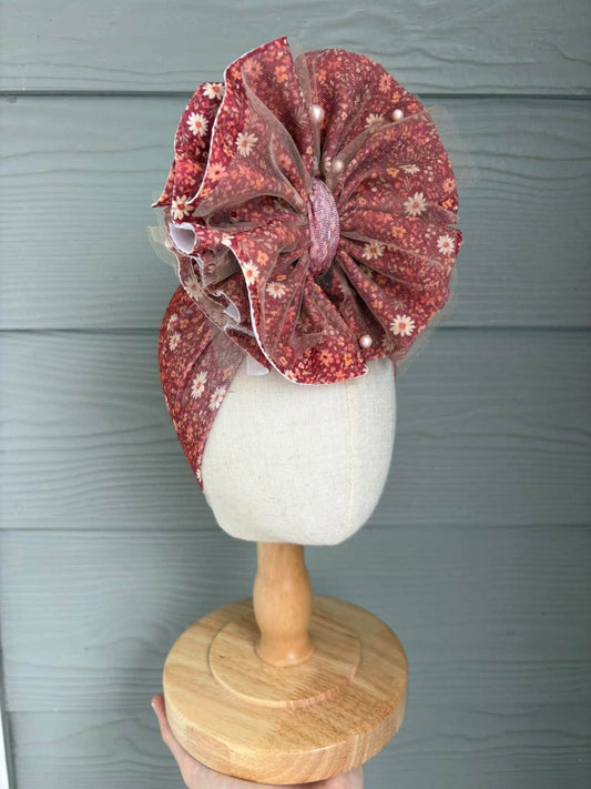 Fall Floral Mixed with Champagne Pearl Mesh