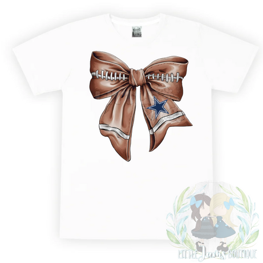 Cowboys Romper/T-Shirt with Matching Bow