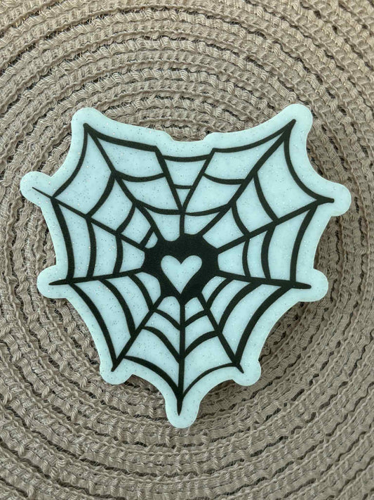 Spiderweb Heart Bow Clip