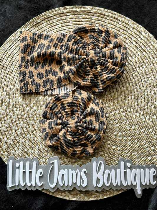 Tan Leopard Ribbed