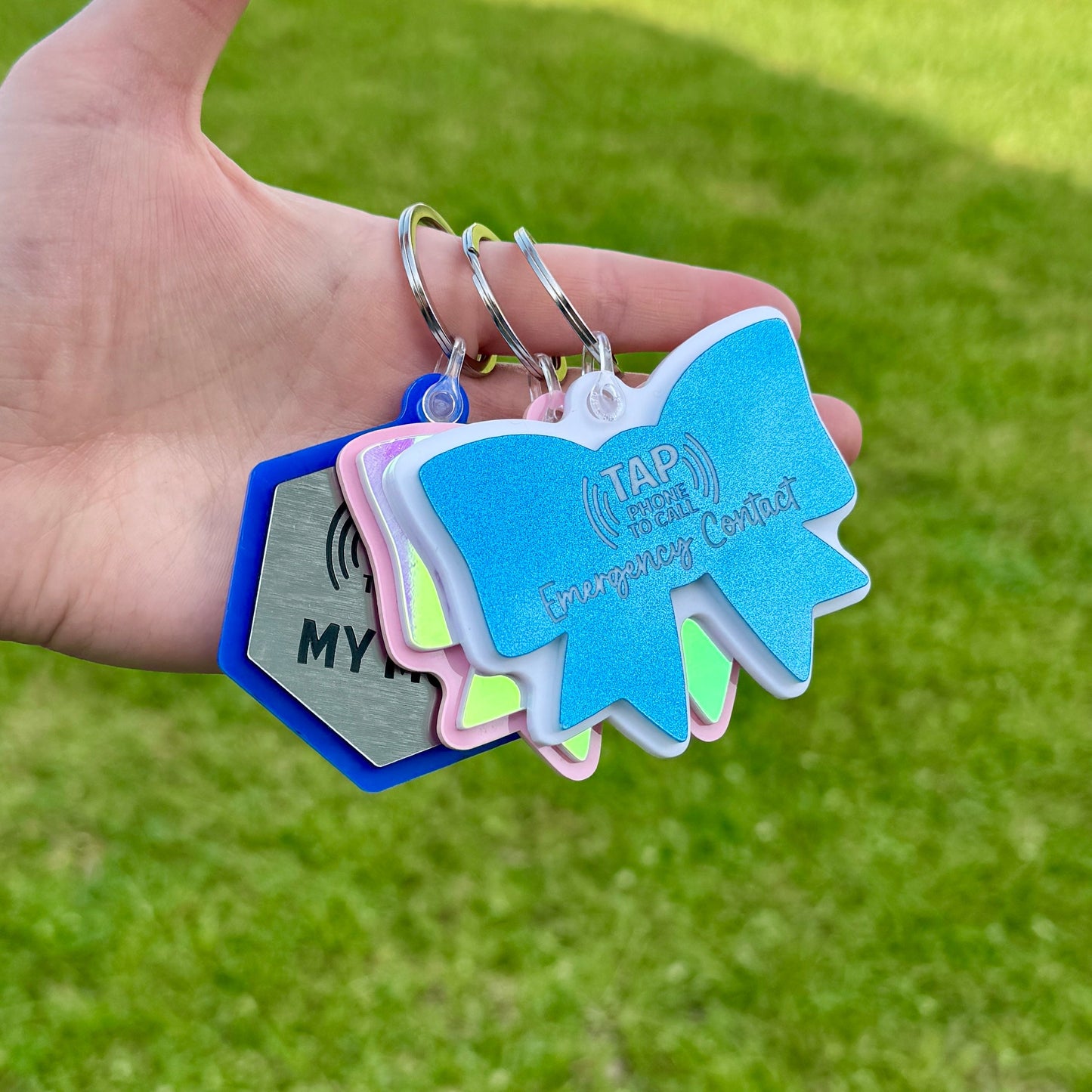 Tap Tag - Emergency Contact Backpack Tag (Double Sided)