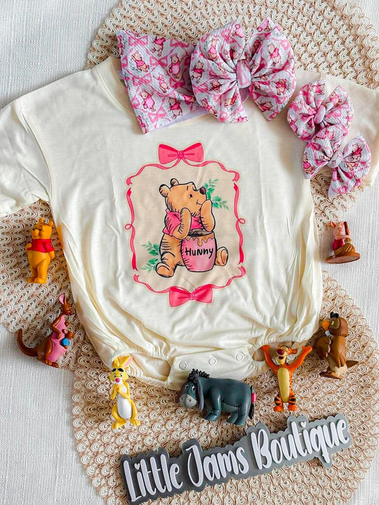Pooh Romper/T-Shirt with Matching Bow
