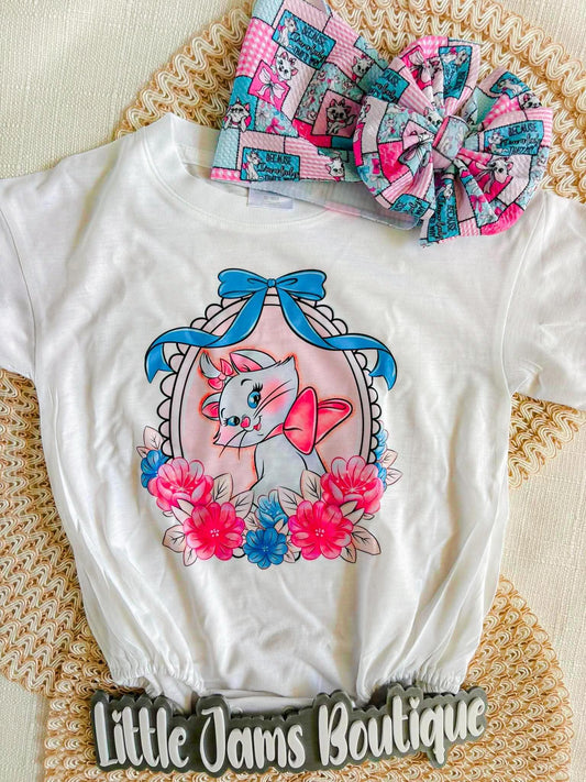 Marie Romper/T-Shirt with Matching Bow