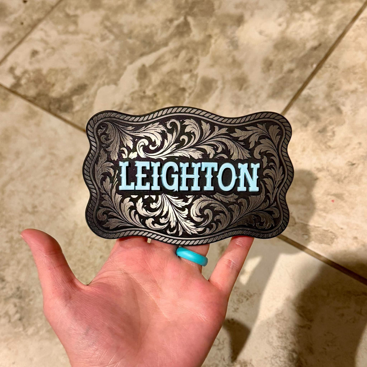 Silver Western Name Clip