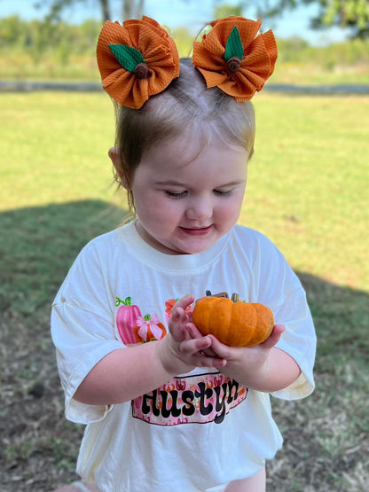 Pumpkin top knot/ Scrap Piggies/ Scrap Clip