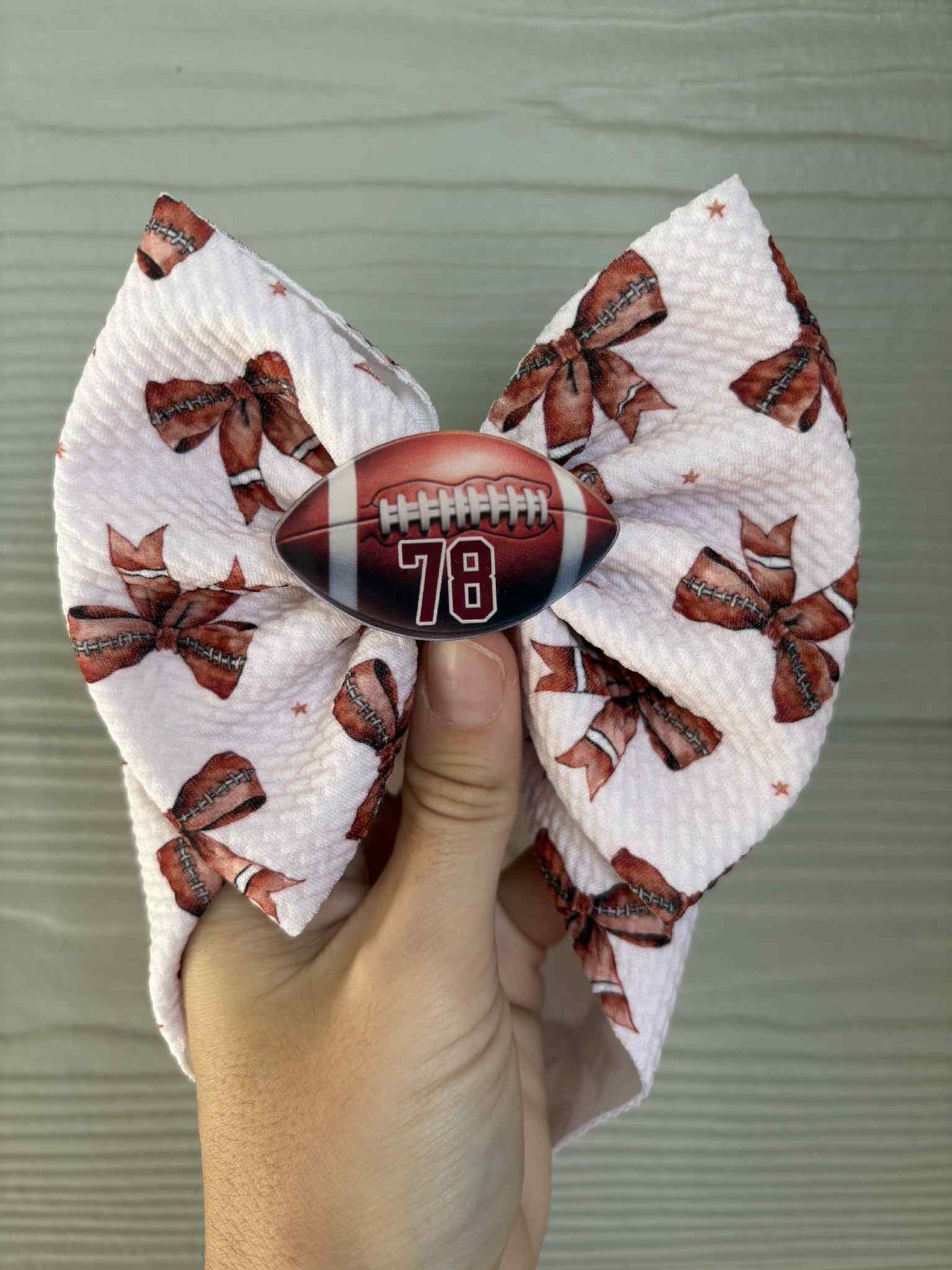 Football Bow Clips - PREORDER