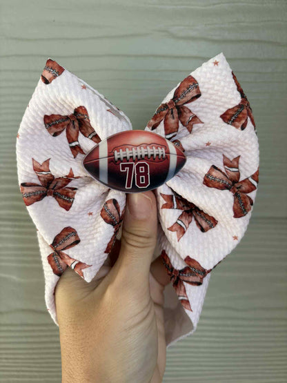 Football Bow Clips - PREORDER