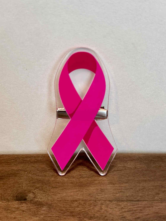 Breast Cancer Awareness Ribbon Bow Clip
