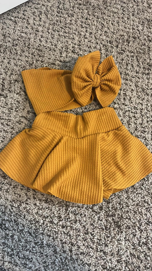 9/12 Mustard Ribbed Set