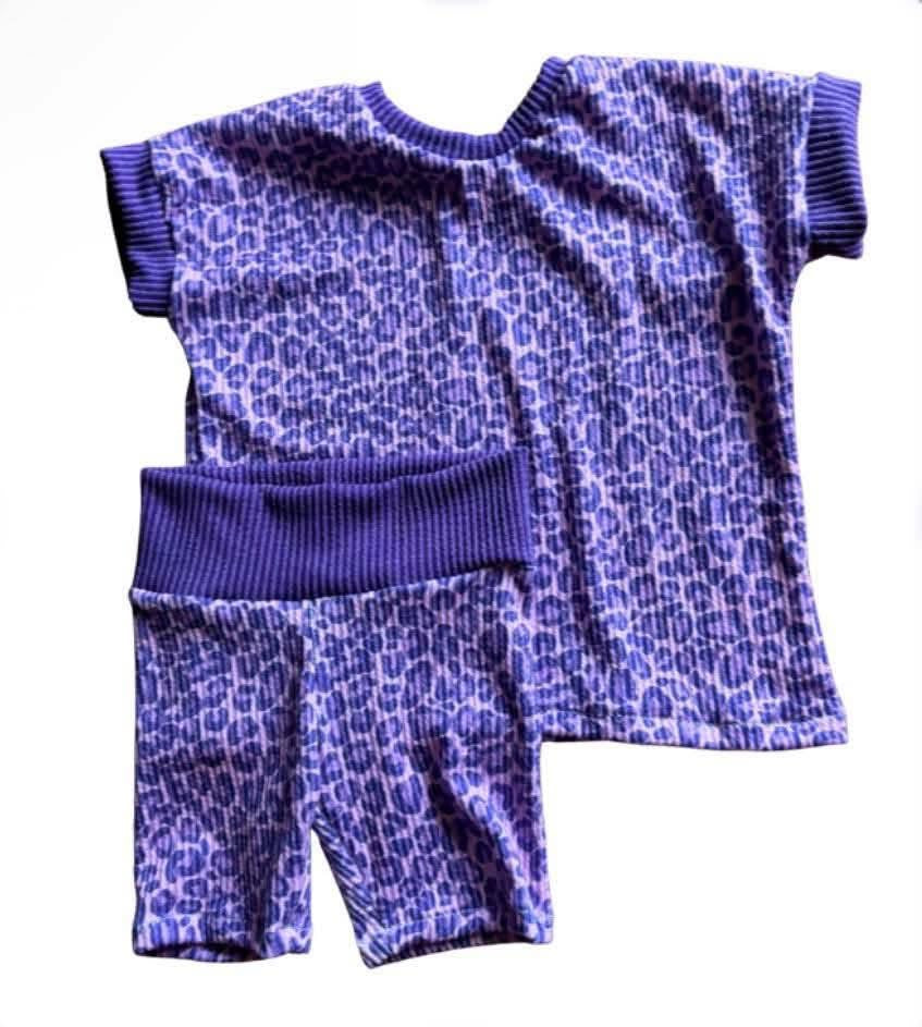 Purple Leopard Lounge Set