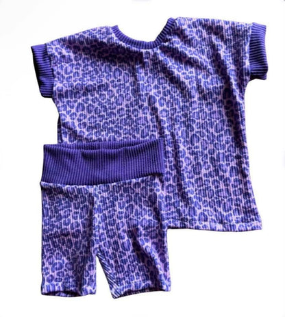 Purple Leopard Lounge Set