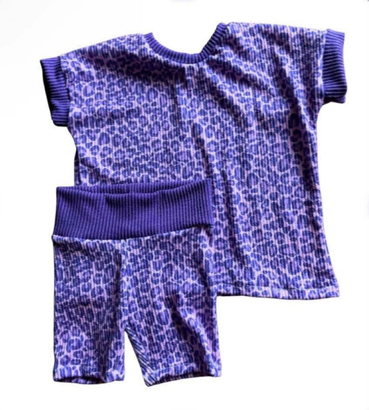 Purple Leopard Lounge Set