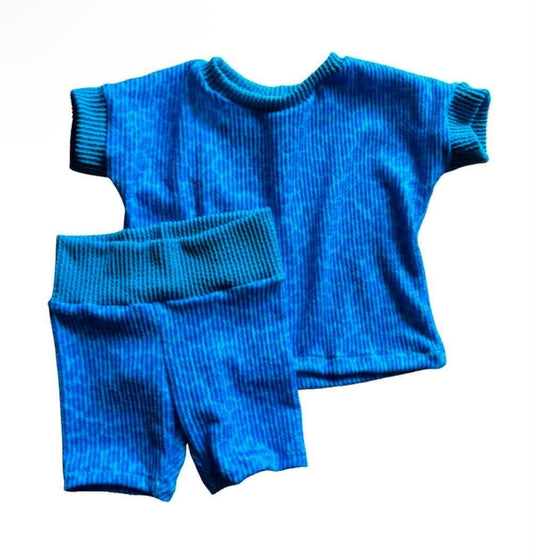 Light Blue Leopard Lounge Set