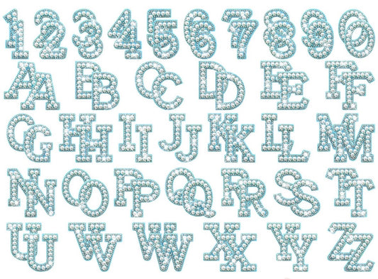 Blue with Pearl Letter Patch