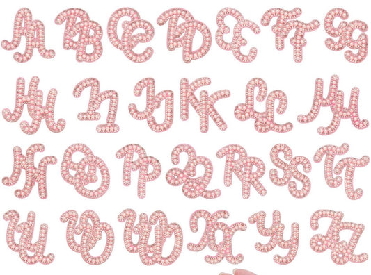 Pink with Pearl Letter Patch