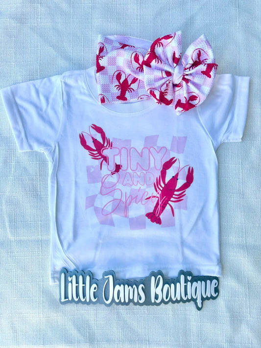 Tiny and Spicy Romper/T-Shirt with Matching Bow