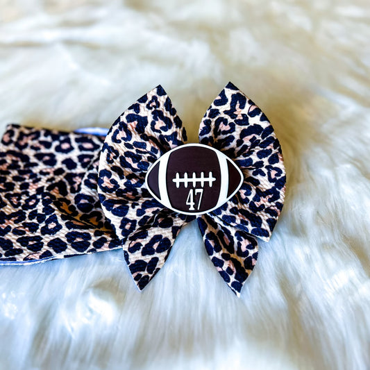 Football Bow Clips - PREORDER