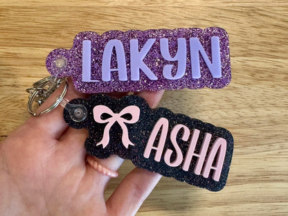 Personalized Acrylic Bag Tag Keychain