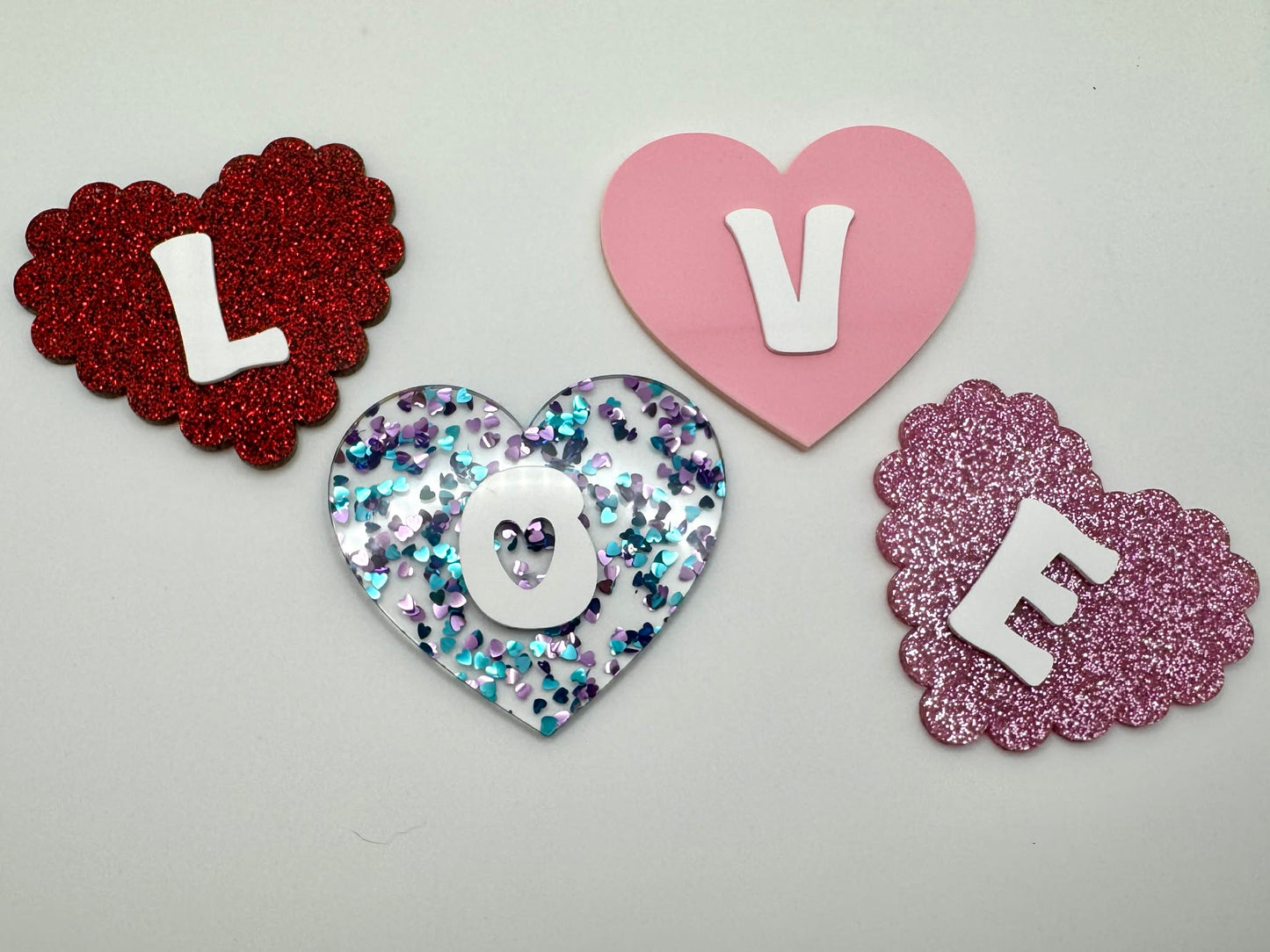 Valentines Initial Heart Clip