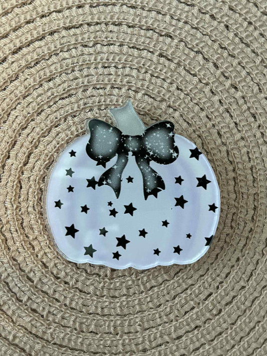 Pumpkin with Stars Bow Clip