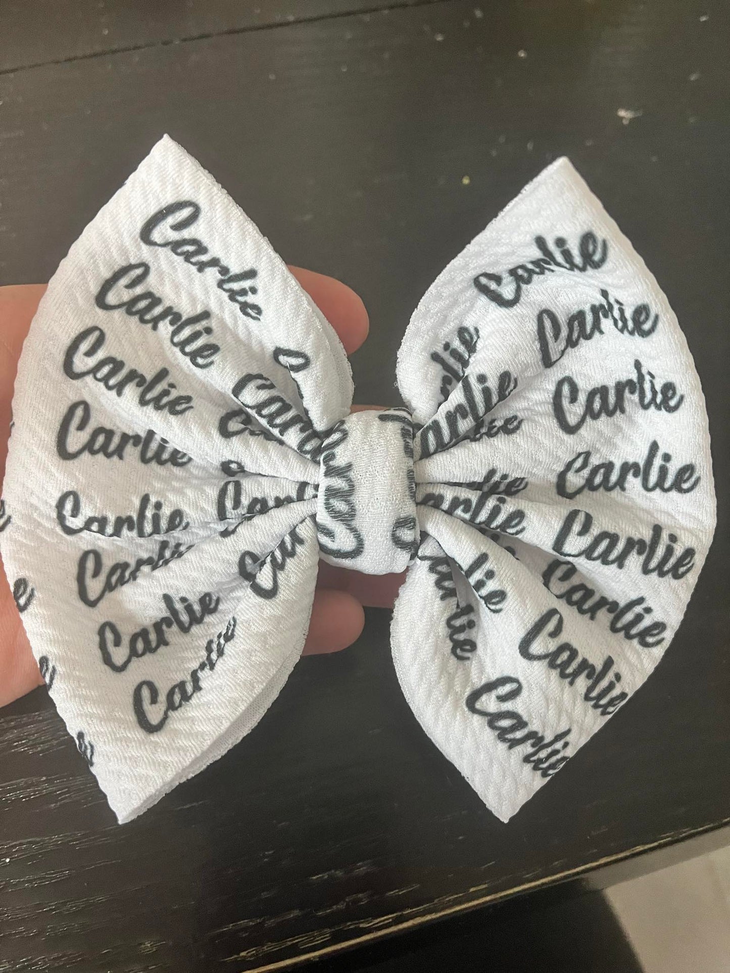 Carlie Name Bow