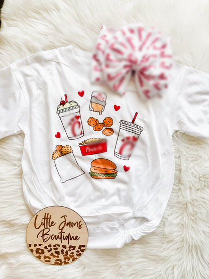 Chic fil a  with matching Bow T-Shirt/Romper